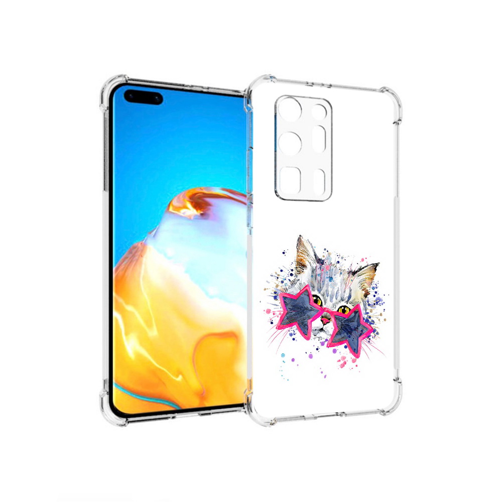 

Чехол MyPads Tocco для Huawei P40 Pro+ звездные очки, Прозрачный, Tocco