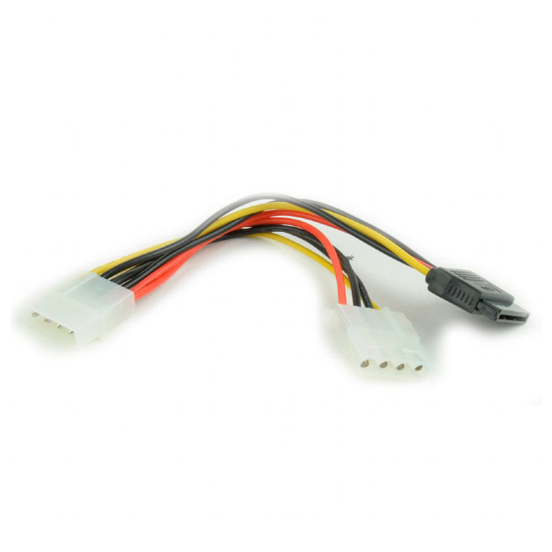 фото Кабель питания gembird cablexpert molex - molex+sata 15cm cc-sata-psy2