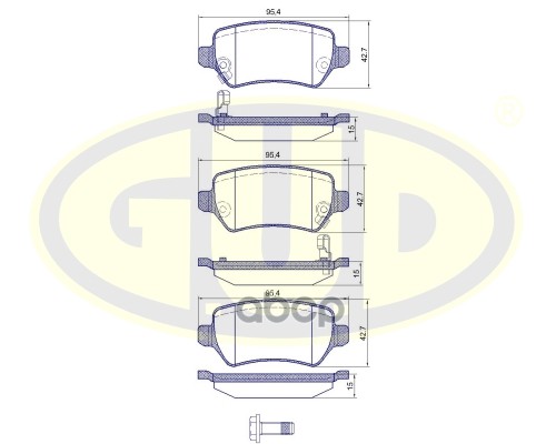 Тормозные колодки G.U.D. GBP095702