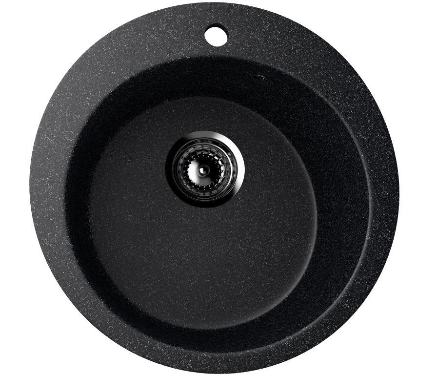 Мойка Suragran S-13 круглая 495мм (308) черный губка ufapack для мытья посуды круглая желтая 2 шт