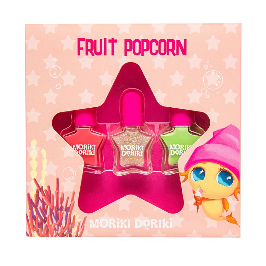 Набор лаков для ногтей Moriki Doriki Nail polish set FRUIT POPCORN набор алиса в стране чудес бальзам клубника 3 5 г лак для ногтей сказочный переполох 5 мл