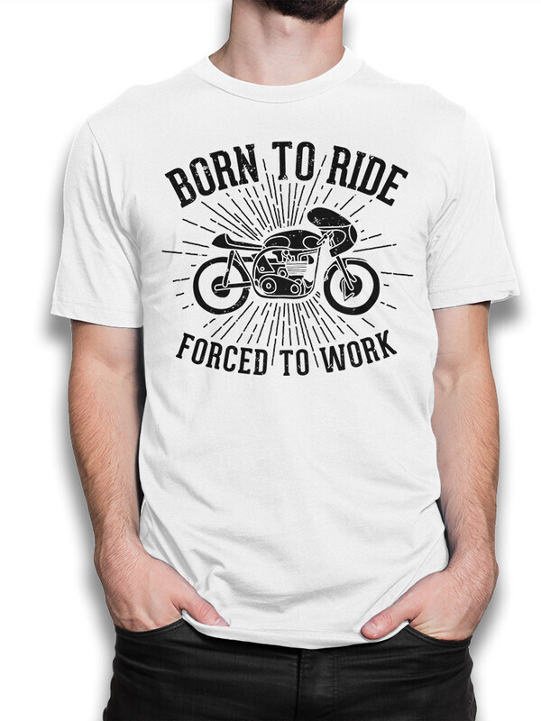 фото Футболка мужская dream shirts born to ride forced to work 50007872 белая 3xl