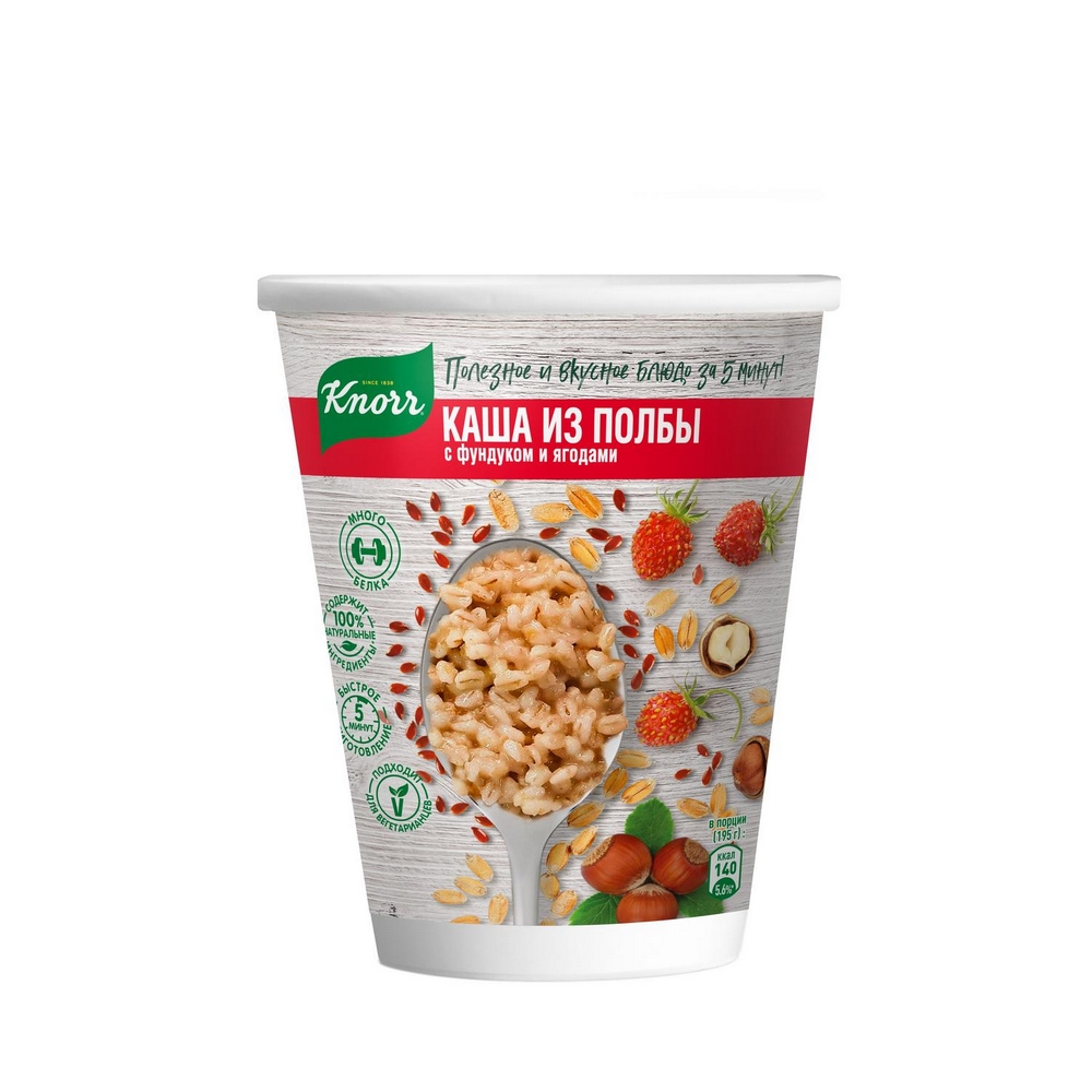 

Каша Knorr ягодная с фундуком и льном быстрого приготовления 45 г