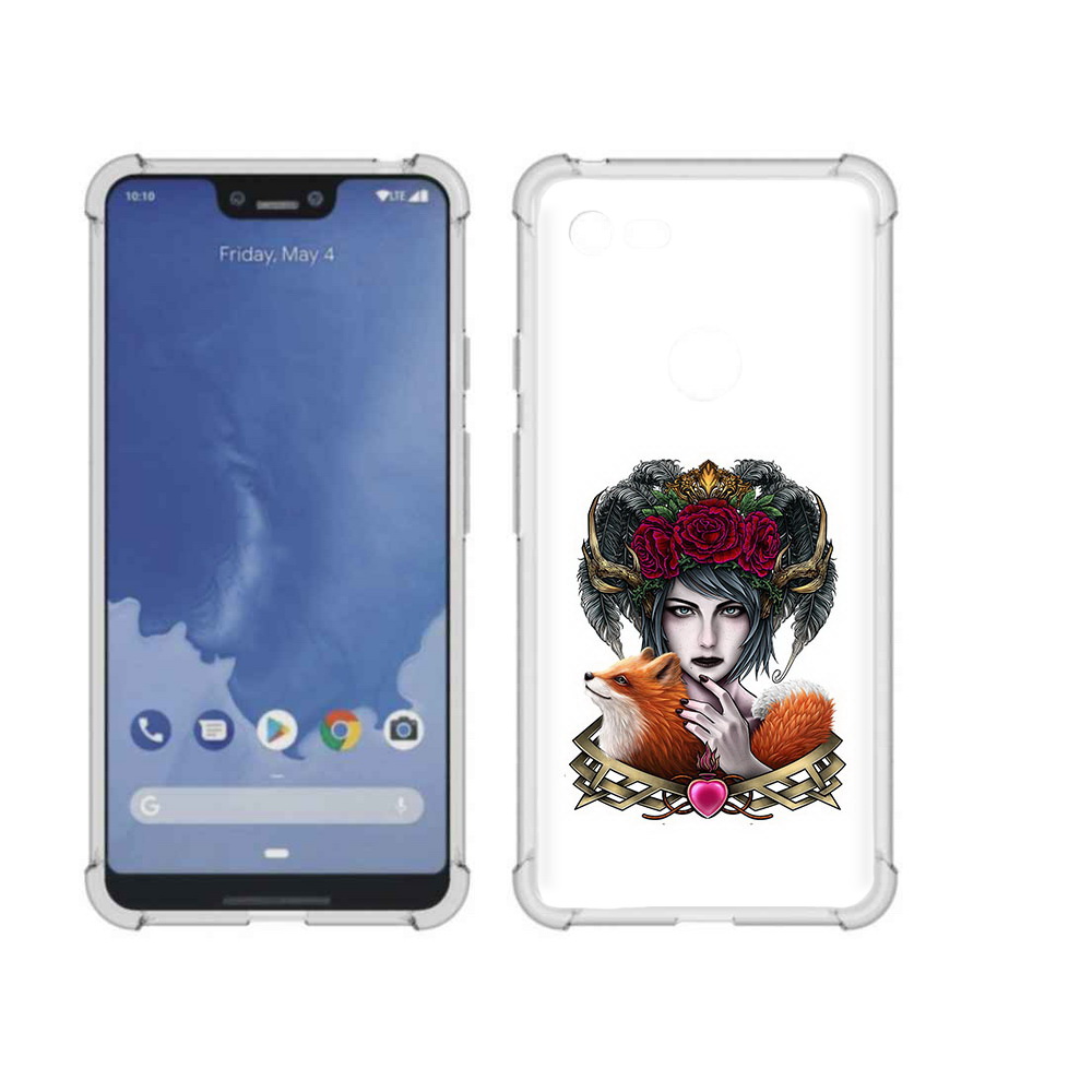 

Чехол MyPads Tocco для Google Pixel 3 XL девушка с лисой, Прозрачный, Tocco