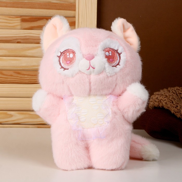 

Мягкая игрушка Кот, 25 см, цвет розовый