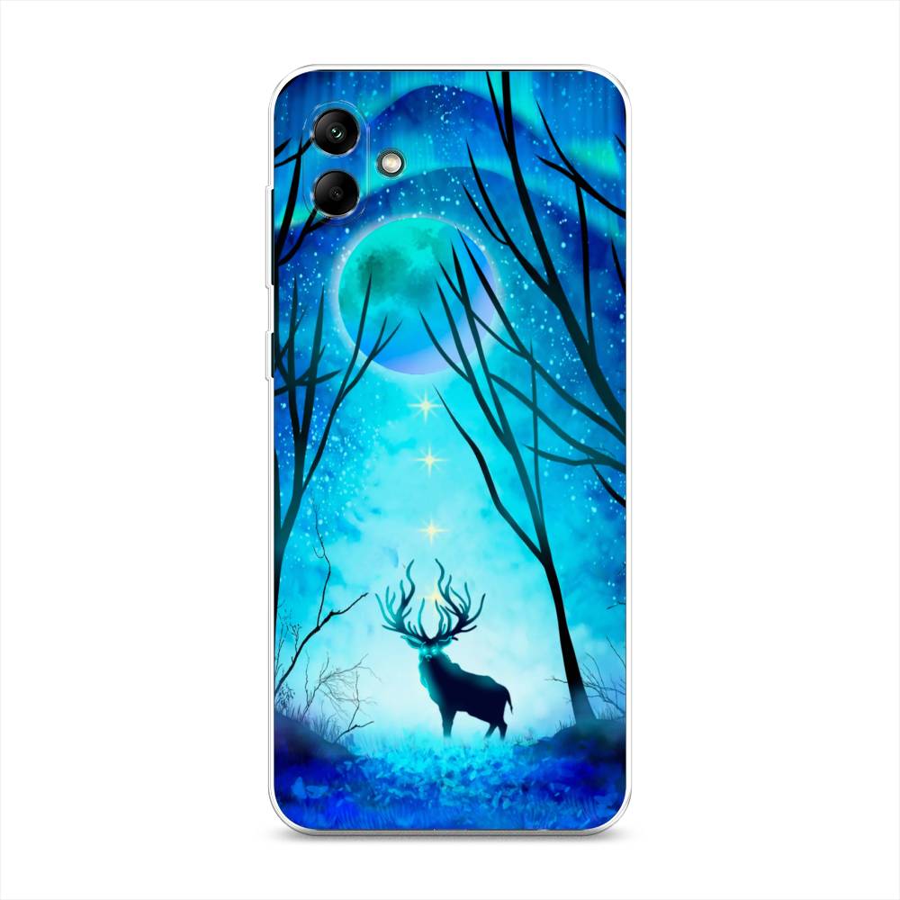 

Чехол на Samsung Galaxy A04 "Олень северное сияние", Синий;черный;голубой, 2107050-1