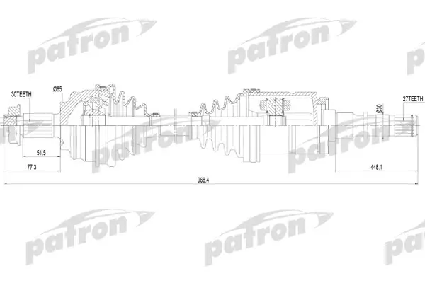 

Полуось прав BMW: X5 01-06 PATRON PDS7905