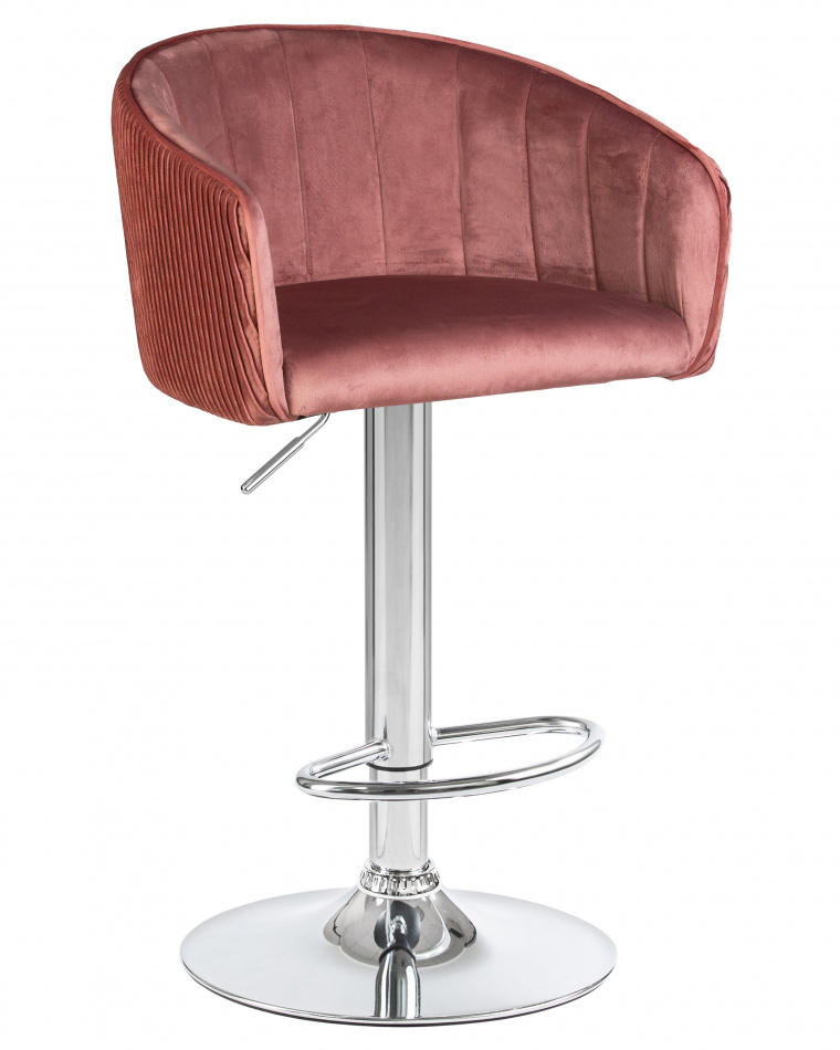 фото Барный стул лого-м dobrin darcy бронзово-розовый велюр (1922-17)
