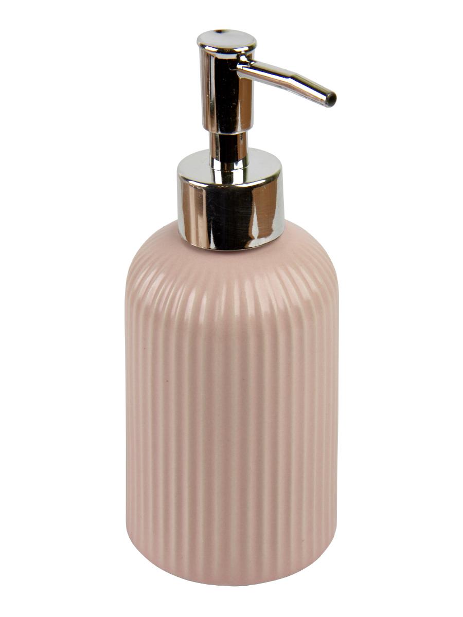 фото Дозатор для жидкого мыла настольный плиссе розовый ce1610ta-ld керамика аквалиния