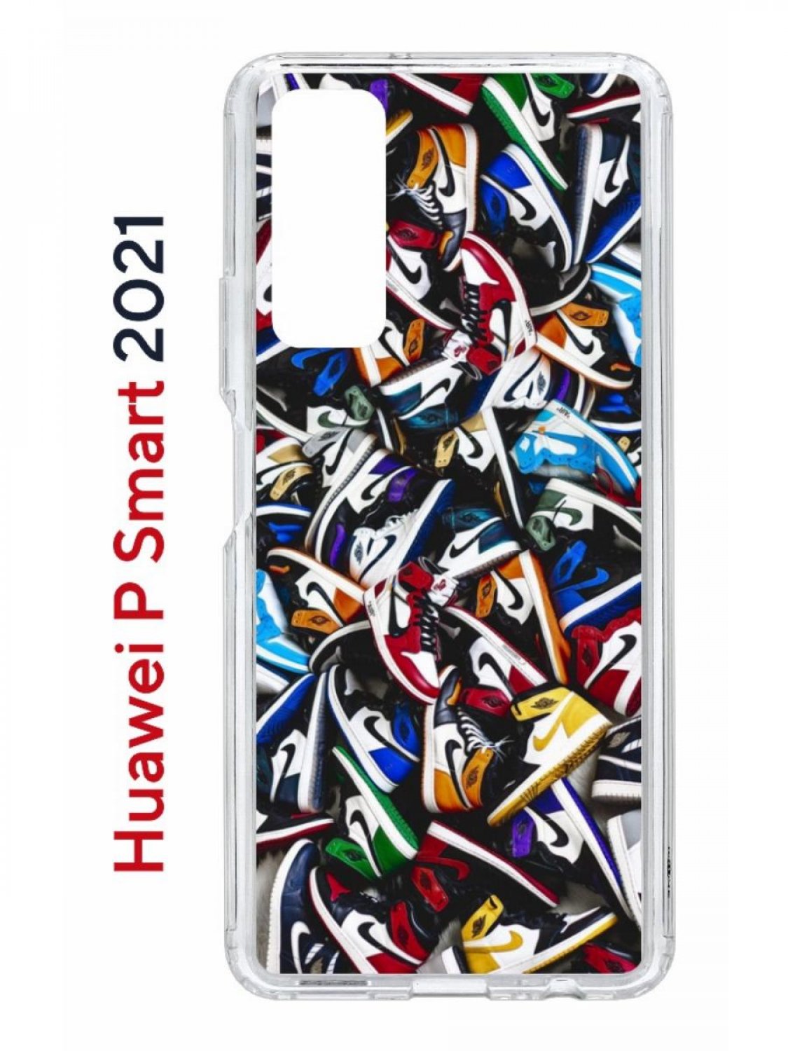 Чехол на Huawei P Smart 2021 Kruche Print Кроссовки Nike Air, противоударный бампер