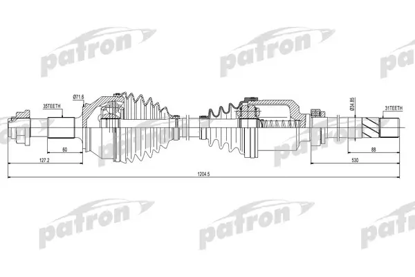 

Приводной вал PATRON PDS0427