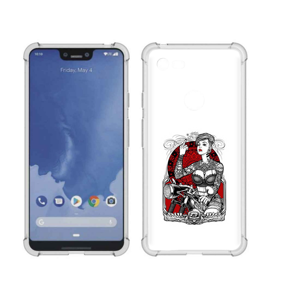 Чехол MyPads Tocco для Google Pixel 3 XL девушка на мотоцикле