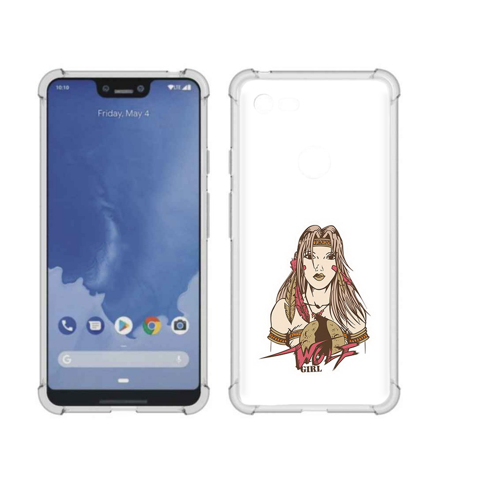 

Чехол MyPads Tocco для Google Pixel 3 XL девушка волк, Прозрачный, Tocco