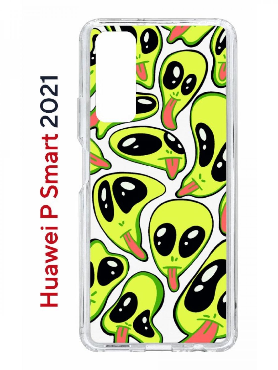 

Чехол на Huawei P Smart 2021 с принтом Kruche Print Инопланетянин, противоударный бампер, Прозрачный;зеленый;черный;розовый, Хуавей П Смарт