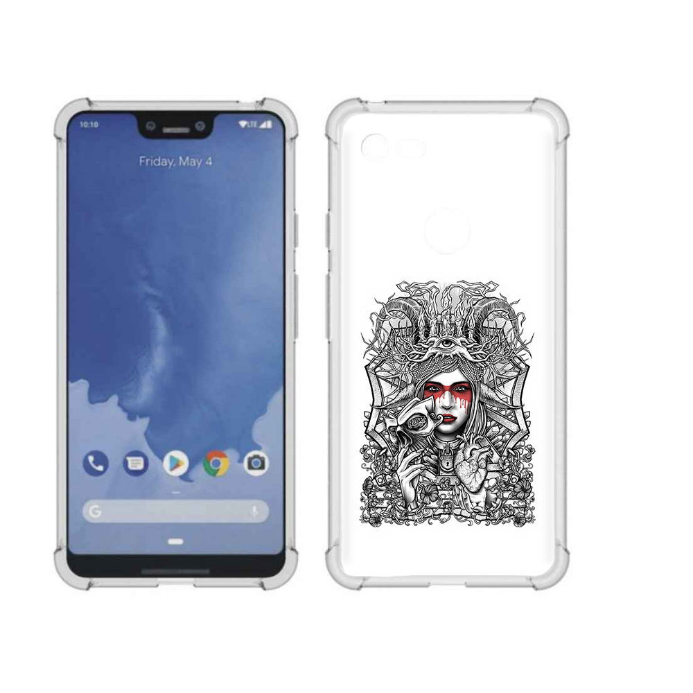 

Чехол MyPads Tocco для Google Pixel 3 XL грусная девушка, Прозрачный, Tocco