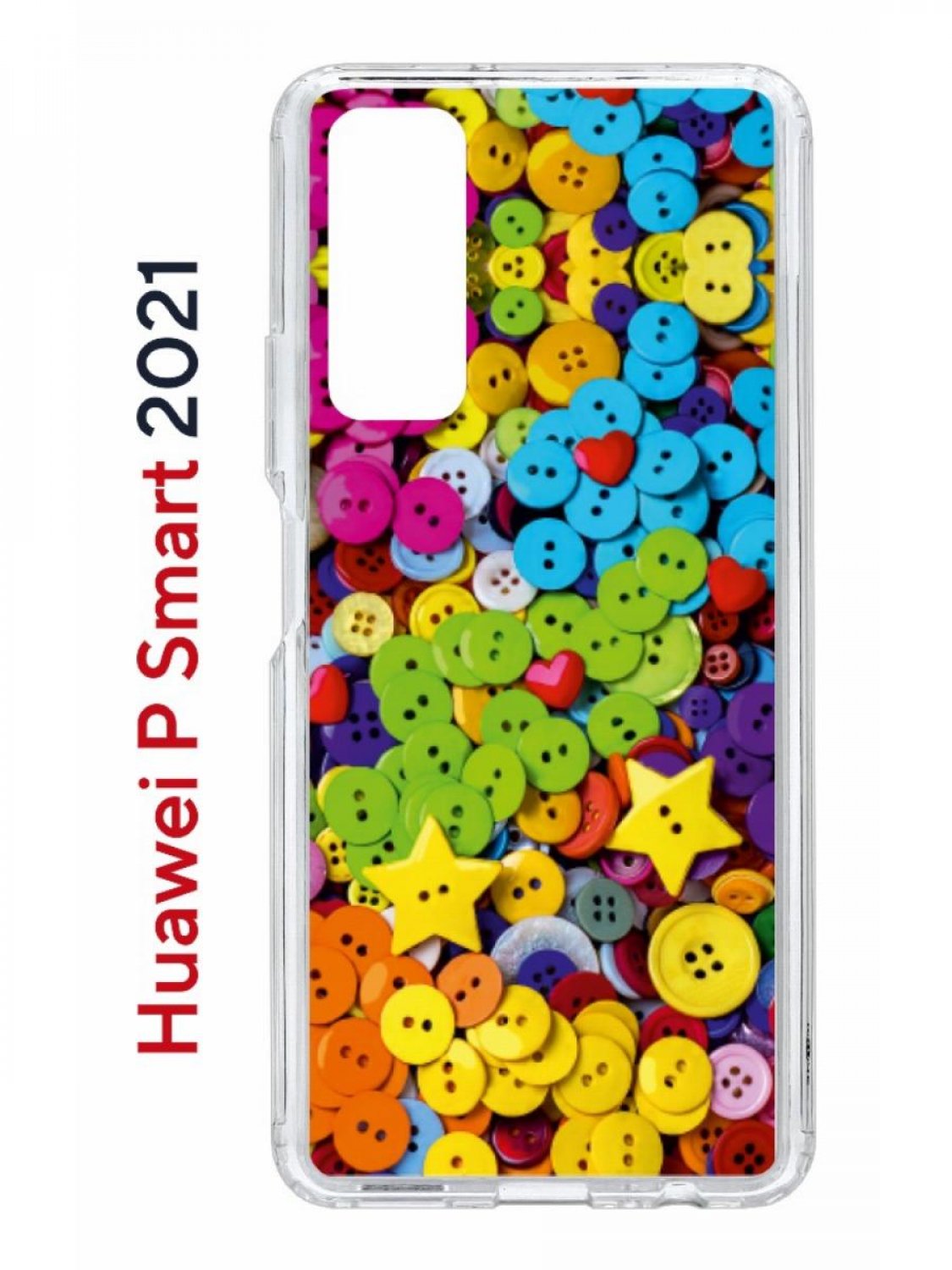 Чехол на Huawei P Smart 2021 с принтом Kruche Print Пуговки, противоударный бампер