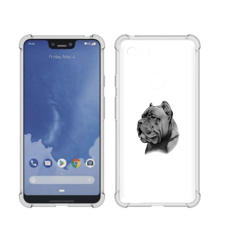 

Чехол MyPads Tocco для Google Pixel 3 XL грозный бульдог, Прозрачный, Tocco