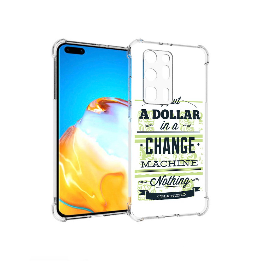 

Чехол MyPads Tocco для Huawei P40 Pro+ доллар надпись, Прозрачный, Tocco