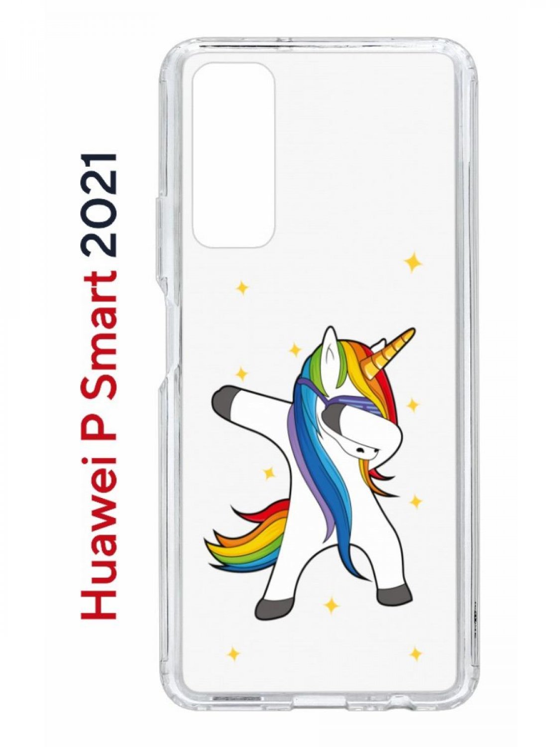 Чехол на Huawei P Smart 2021 с принтом Kruche Print Единорожка, противоударный бампер