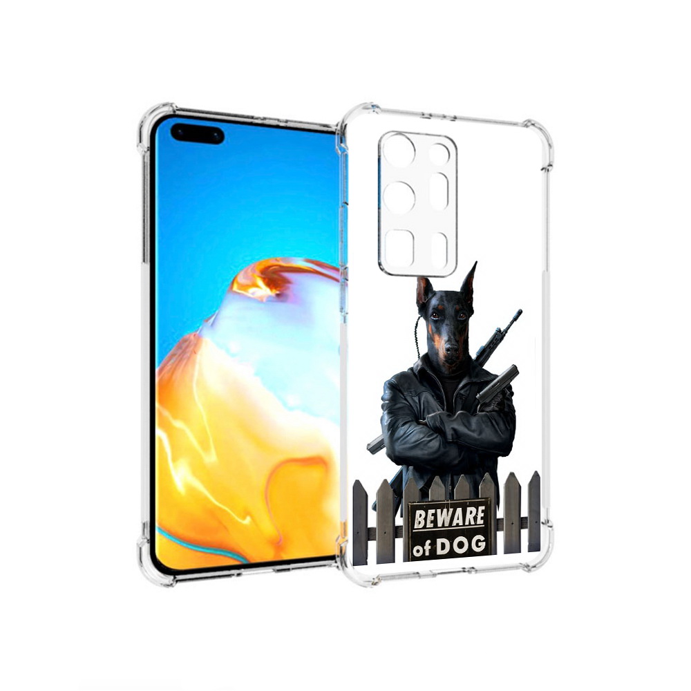 

Чехол MyPads Tocco для Huawei P40 Pro+ доберман, Прозрачный, Tocco