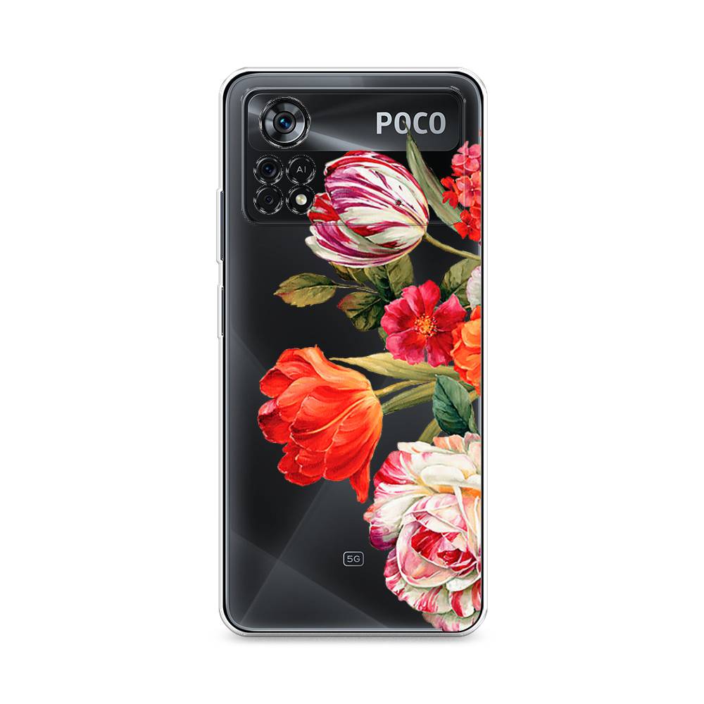 

Чехол Awog на Poco X4 Pro 5G "Весенний букет", Разноцветный, 313150-8