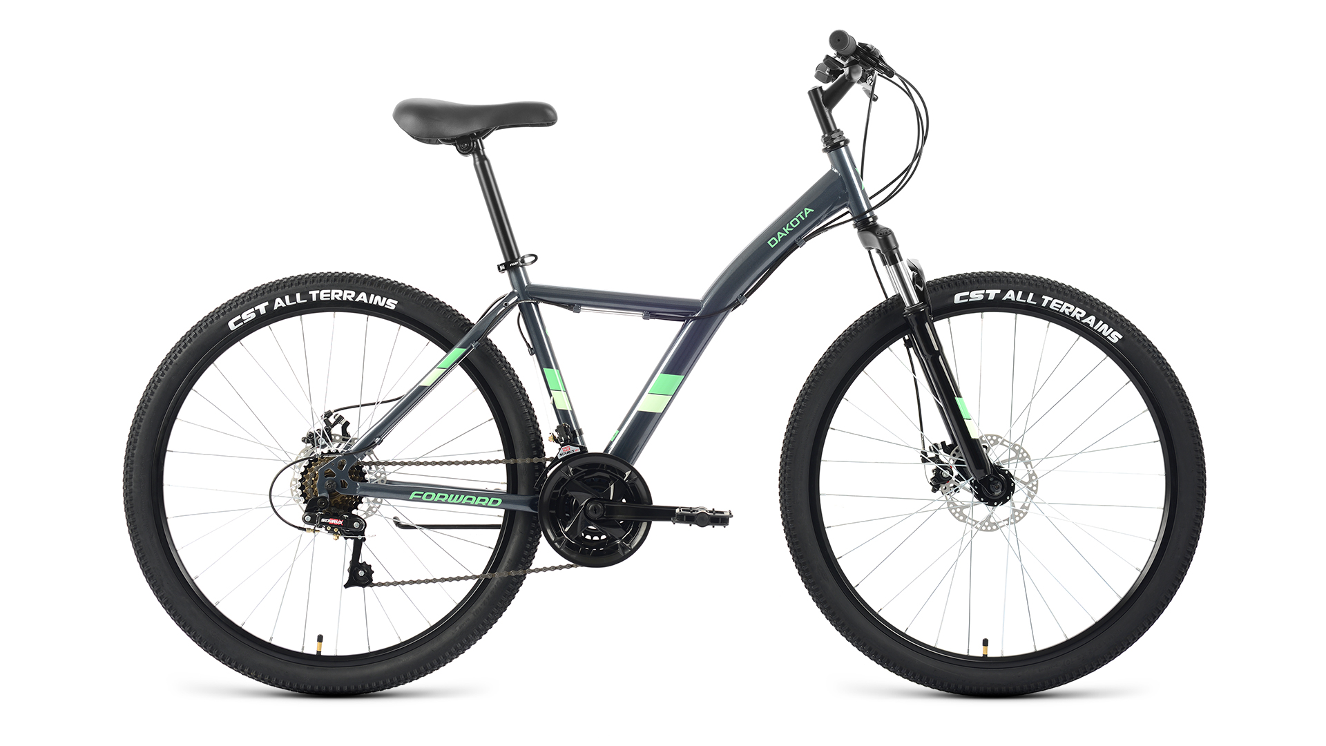 фото Велосипед forward dakota 27,5 2.0 d 2022 16.5" серый/светло-зеленый