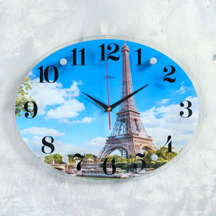 фото Часы настенные, серия город, париж зовет, плавный ход, 35 х 45 см nobrand