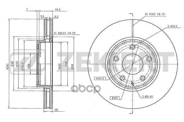 

Диск Торм. Перед. Mazda Cx-5 15- Zekkert арт. bs-6455