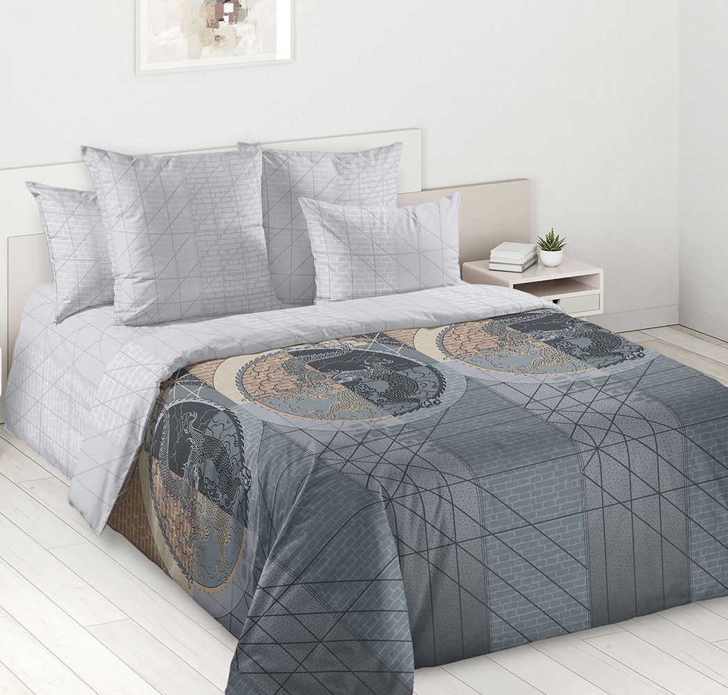 

Постельное белье Mercury Home Дракон Семейное Перкаль 2 наволочки 50x70, Дракон