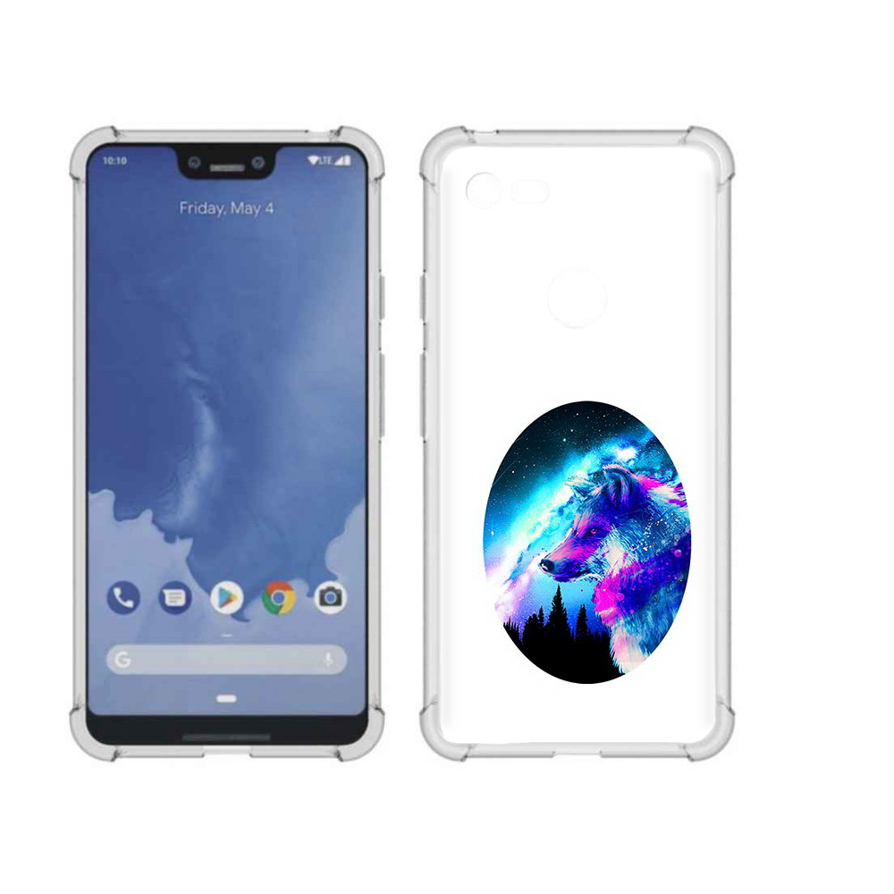 

Чехол MyPads Tocco для Google Pixel 3 XL голубой волк, Прозрачный, Tocco