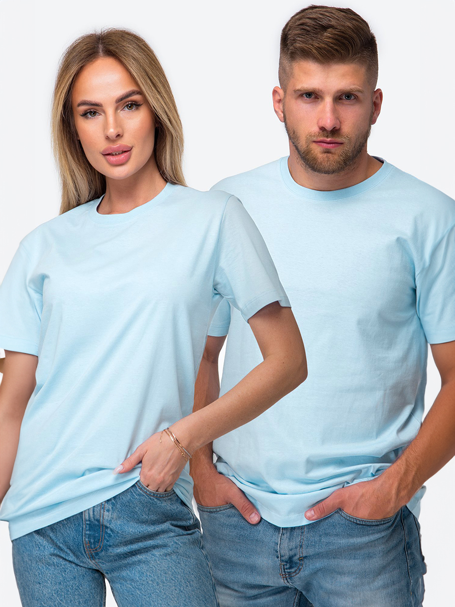 Футболка унисекс Happy Fox HF9111 голубая 50 RU