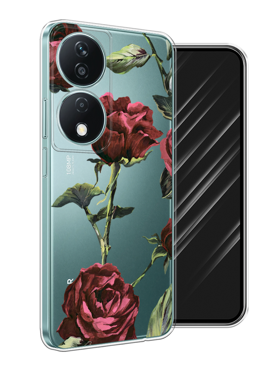 

Чехол Awog на Honor X7B "Бордовые розы фон", Бордовый, 6123350-1