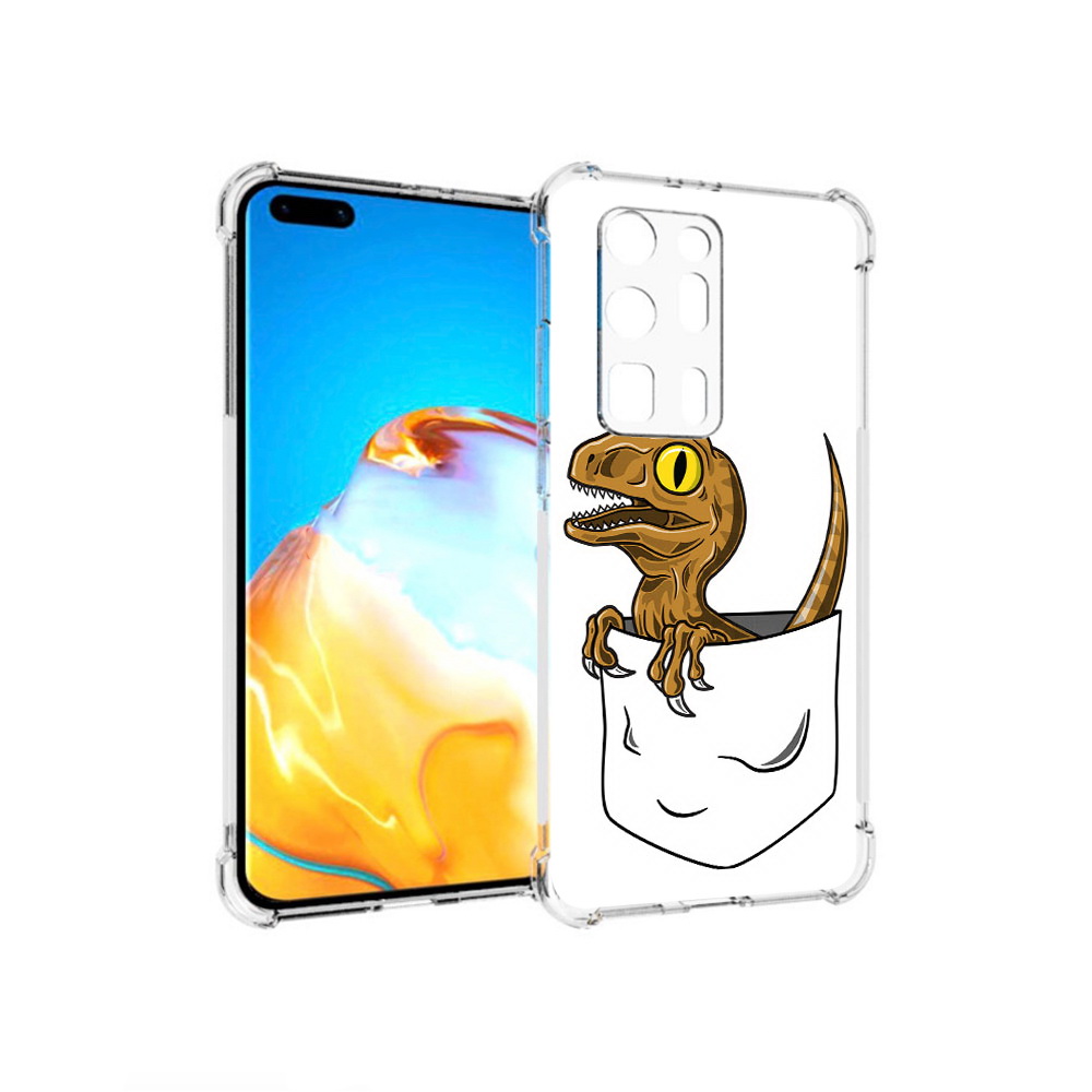 

Чехол MyPads Tocco для Huawei P40 Pro+ динозавр в кармане, Прозрачный, Tocco