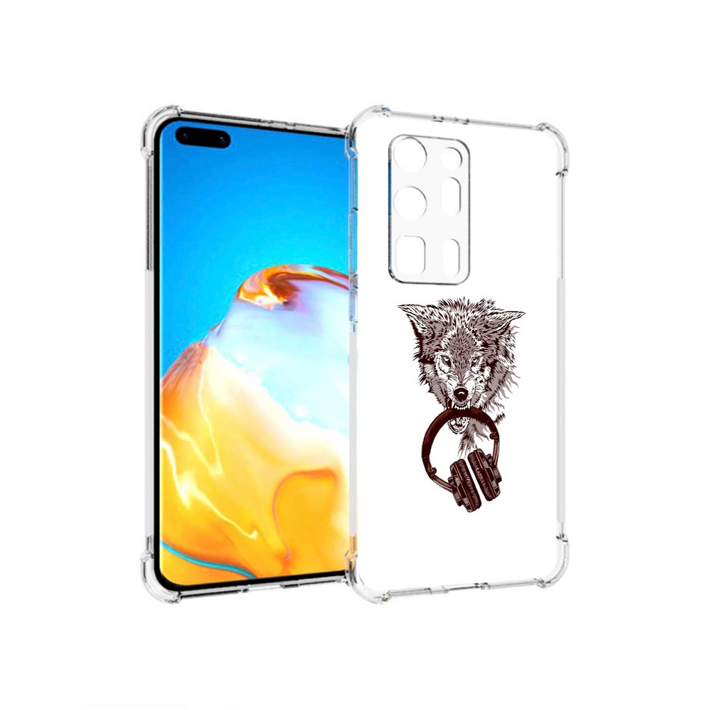 

Чехол MyPads Tocco для Huawei P40 Pro+ дикий волк, Прозрачный, Tocco
