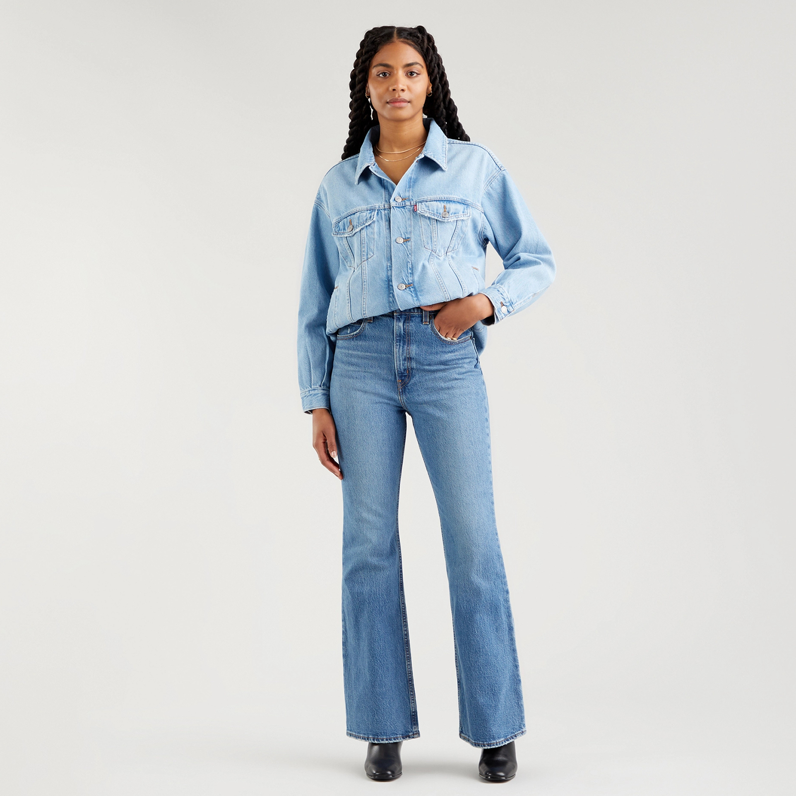 фото Джинсы женские levi's 70s high flare голубые 30/32