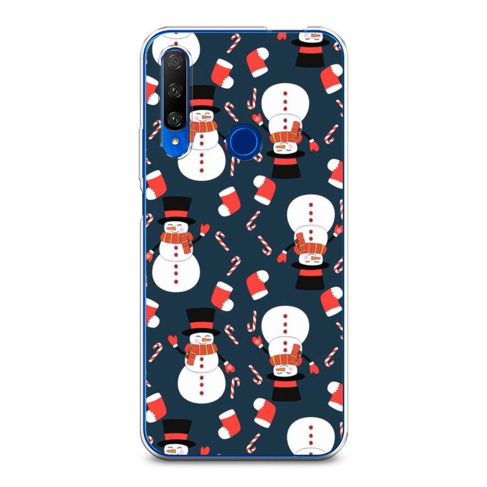 

Чехол на Huawei Honor 9X Premium "Синие снеговики", Синий;белый;красный, 610650-5