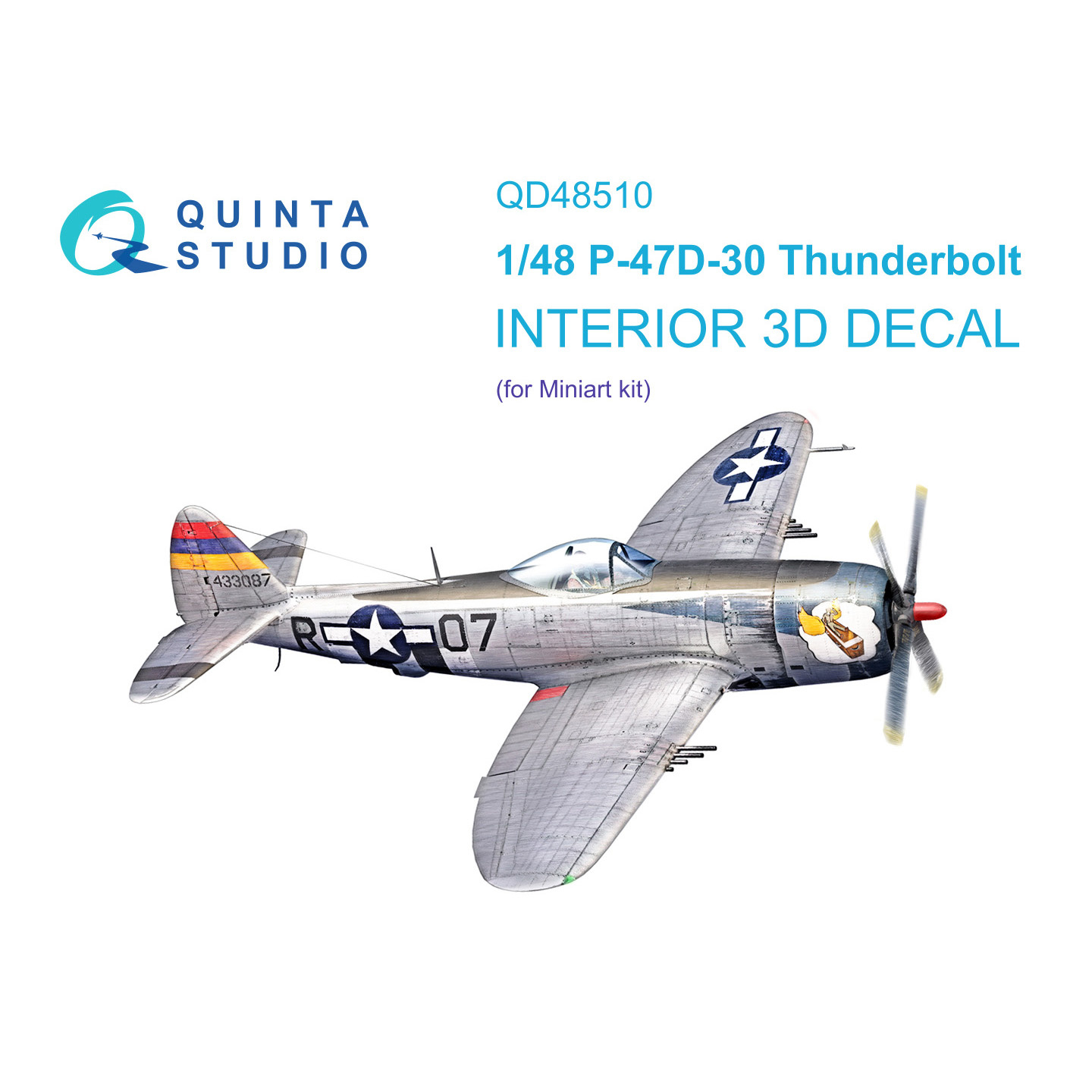 3D Декаль Quinta Studio интерьера для P-47 D-30 Miniart QD48510