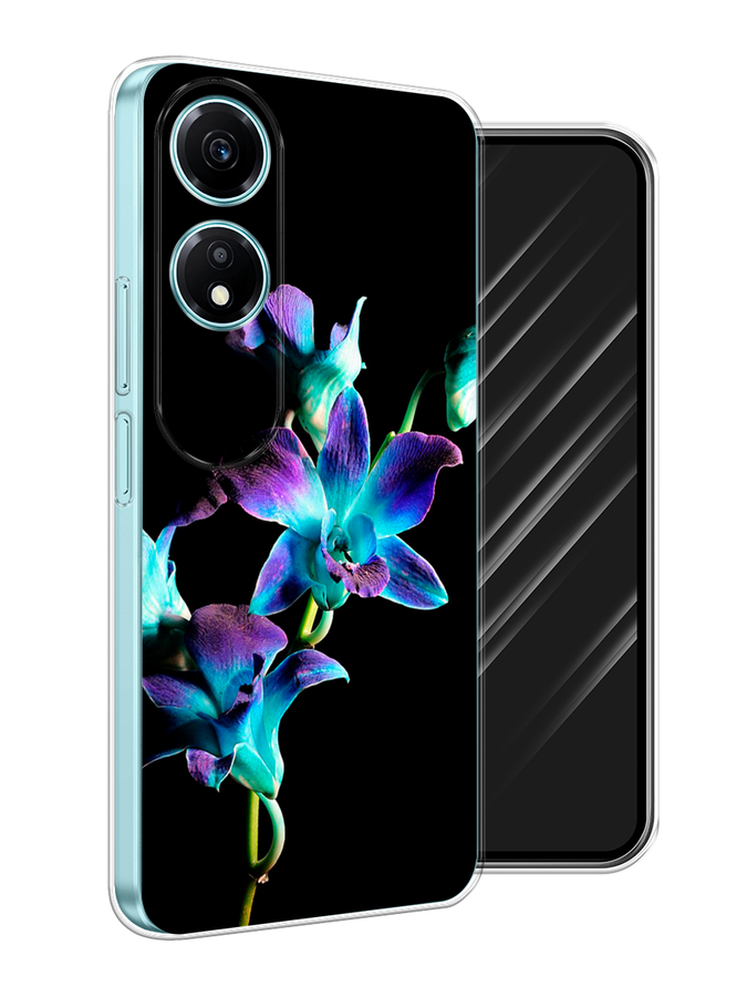 

Чехол Awog на Honor X5 Plus "Синий цветок на черном", Черный;голубой;синий, 6121950-1