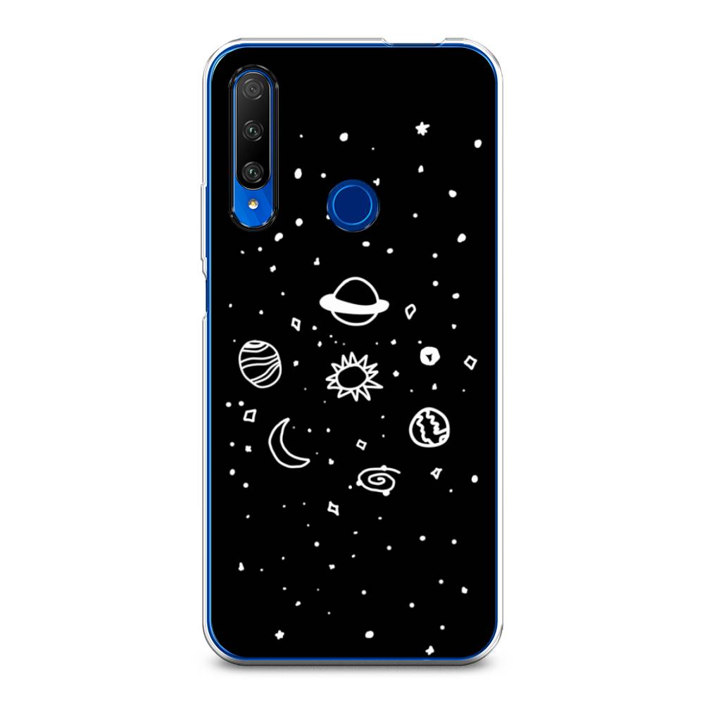 

Чехол на Huawei Honor 9X Premium "Дудл солнечной системы", Бежевый;серый, 610650-2