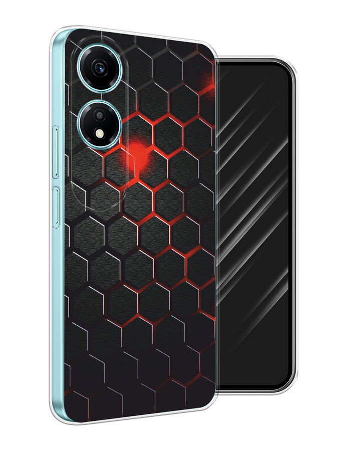 

Чехол Awog на Honor X5 Plus "Фон соты красные", Красный;черный, 6121950-1