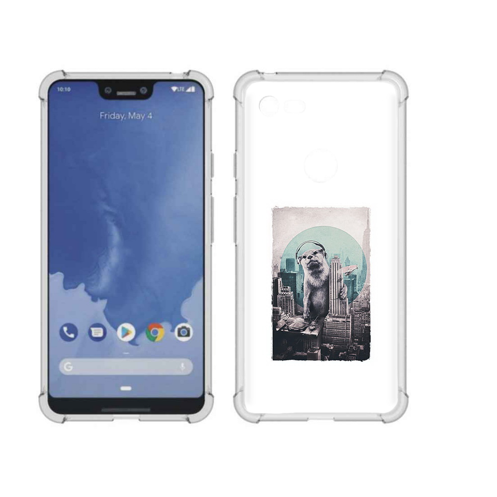 

Чехол MyPads Tocco для Google Pixel 3 XL выдра в городе, Прозрачный, Tocco