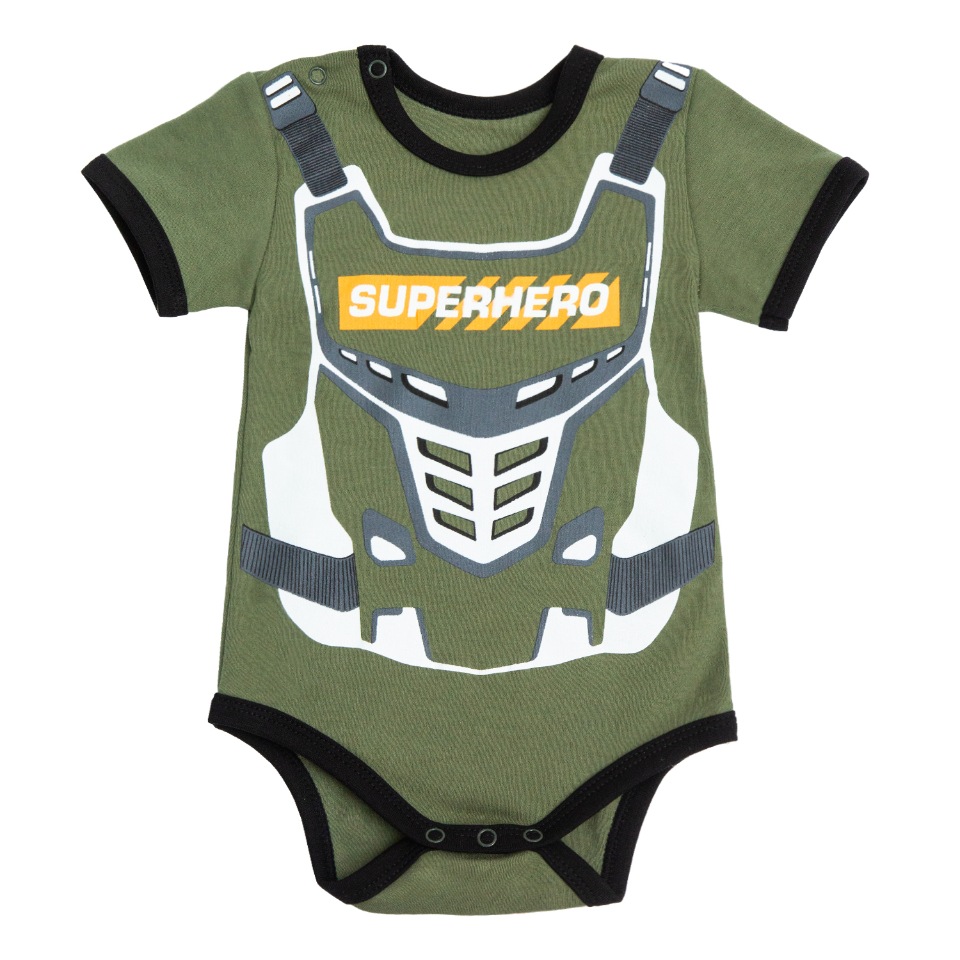 

Боди с коротким рукавом Amarobaby SUPERHERO хаки, размер 86-92 AB-OD20-HERO1/26-86, SUPERHERO