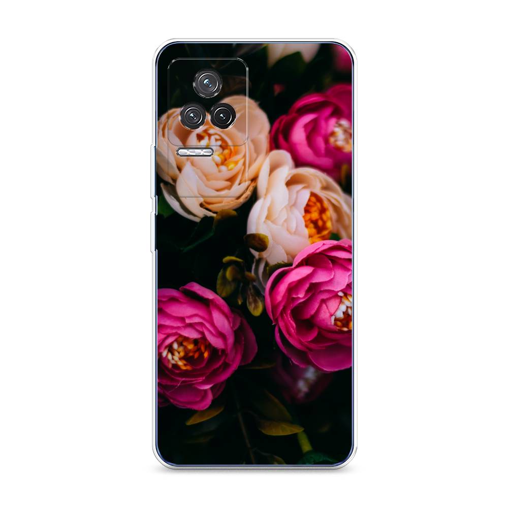 

Чехол Awog на Xiaomi Redmi K50 "Розовые пионы на черном", Разноцветный, 312250-8
