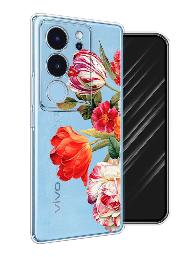 

Чехол Awog на Vivo V29 "Весенний букет", Красный;розовый;зеленый, 269350-1