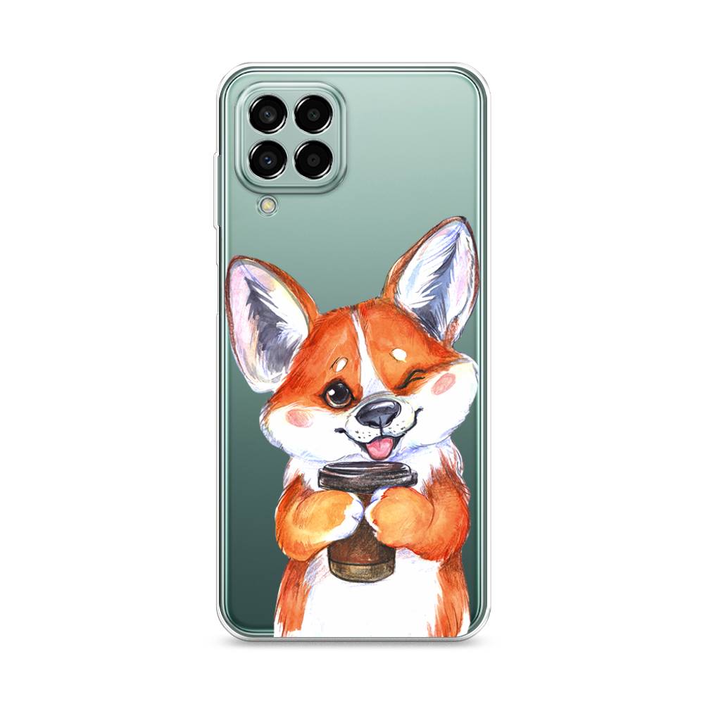 

Чехол на Samsung Galaxy M33 "Корги с кофе", Оранжевый;белый, 2105650-4