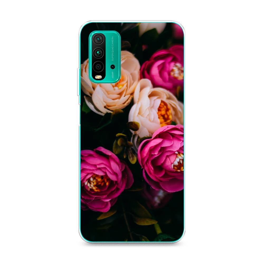 

Чехол Awog на Xiaomi Redmi 9T "Розовые пионы на черном", Разноцветный, 39850-8