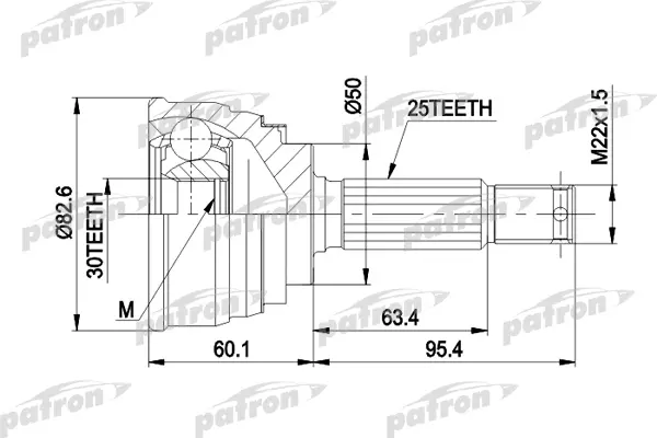 

ШРУС наружн к-кт 25x50x30 MITSUBISHI: LANCER 88-93 PATRON PCV1191