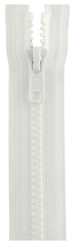 

Застежка-молния YKK 4335956/70, 501 белый тип 5 (5,7мм), разъемная, длина 70см