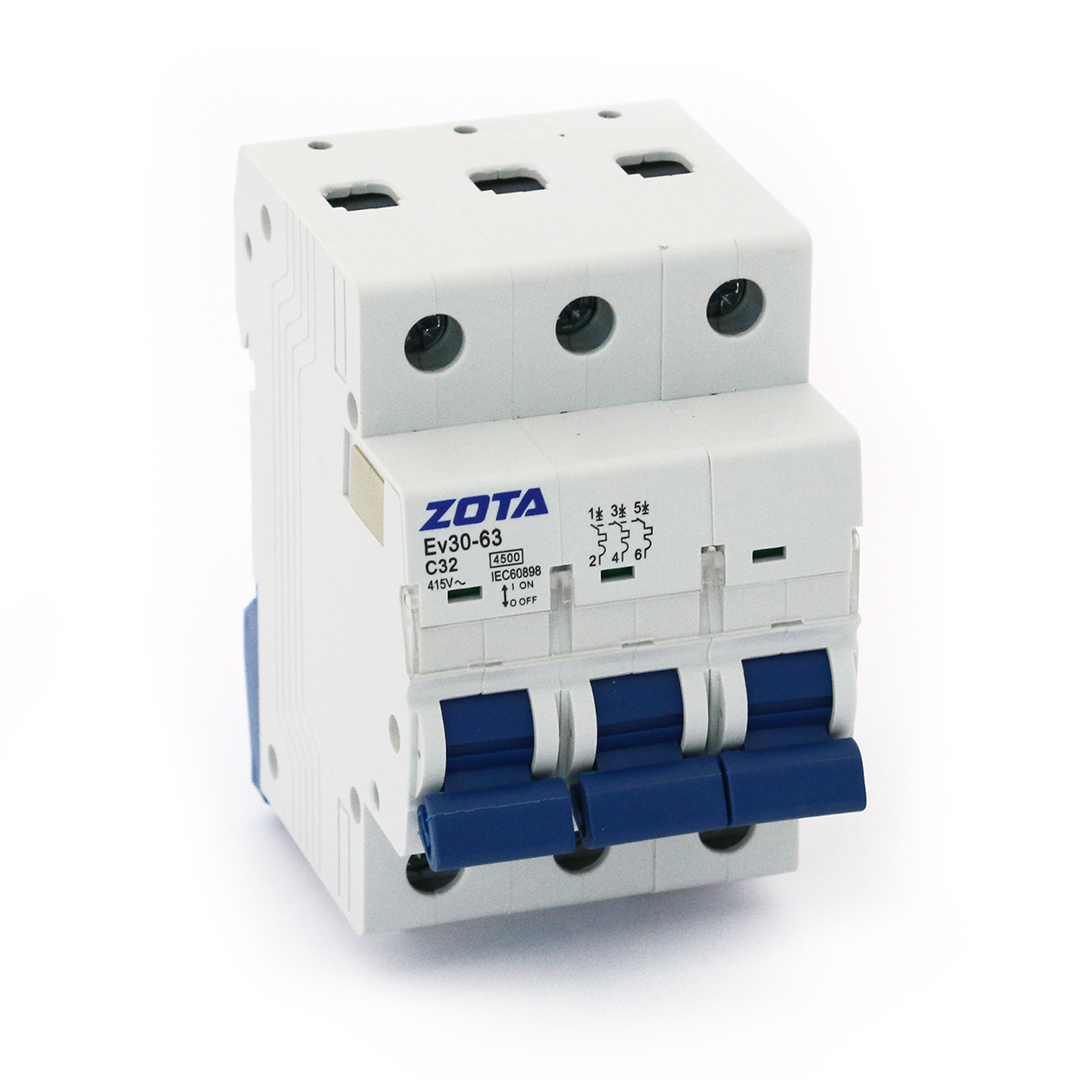 Автоматический выключатель ZOTA Ev30-63 3P 4.5kA 32A C без перемычки / CB3421603432