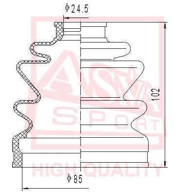 

Шрус Внутренний Левый 35x41x28 Hyundai Santa Fe 2006-2008 2,7 5mt/4at 2wd/4wd Asva Hyil-Ns